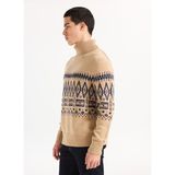 Tommy Hilfiger Bisiklet Yaka Normal Bej Erkek Kazak MW0MW40843ADN_PLACED Faırısle Wool