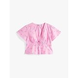 Tommy Hilfiger Brode Anglez Detaylı Slim Fit Bluz, M, DW0DW21241, Pembe, Kadın