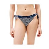 Tommy Hilfiger cheeky side tie bikini print Kadın Mayo Illustrated Wave Dark Night Navy X-Small