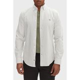 Tommy Hilfiger Çizgili % 100 Pamuk Slim Fit Uzun Kollu Gömlek Erkek Gömlek DM0DM20668 Gy1 - 2XL - Koyu Yeşil