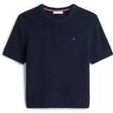 Tommy Hilfiger Co Cardı Stıtch C-Nk S/S Sweater Kadın Mavi Kazak - Ww0ww48793
