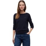 Tommy Hilfiger co jersey stitch boat-nk sweater Kadın Kazak desert sky L