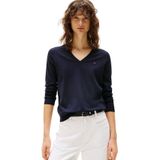 Tommy Hilfiger co jersey stitch v-nk sweater Kadın Kazak desert sky L