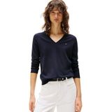 Tommy Hilfiger co jersey stitch v-nk sweater Kadın Kazak desert sky M