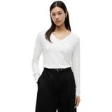 Tommy Hilfiger co jersey stitch v-nk sweater Kadın Kazak ecru M