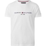 Tommy Hilfiger Core Tommy Logo Tee Erkek Tişört Düz Renk Tasarım Yumuşak Kumaş ile Rahat Stil - Beyaz