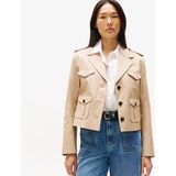 Tommy Hilfiger Cotton Regular Lady Kadın Bej Blazer Ceket - AEG-Bej - 38