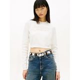 Tommy Hilfiger Crop Kazak, XS, DW0DW22028, Beyaz, Kadın