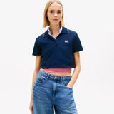 Tommy Hilfiger Crop Polo Yaka T-shirt Gece Mavisi, S, DW0DW21363, Gece Mavisi, Kadın