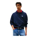Tommy Hilfiger Cropped Fit Kapüşonlu Kol Baskılı Sweatshirt, S, DM0DM21834, Dark Night Navy, erkek