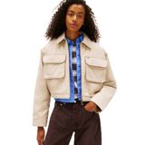 Tommy Hilfiger Cropped Workwear Kadın Bej Ceket
