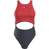 Tommy Hilfiger Cut Out One Piece Kadın Mayo, Kirmizi, Xs