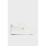 Tommy Hilfiger Deri Platform Sneaker Ayakkabı Bayan Ayakkabı FW0FW08464 0lh - Ekru - Mavi