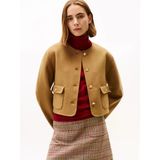 Tommy Hilfiger Df Wool Blend Reg Lady Jacket Kadın Kahverengi Mont - Ww0ww47446
