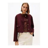 Tommy Hilfiger Df Wool Blend Reg Lady Jacket Kadın Kırmızı Mont - Ww0ww47446