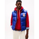 Tommy Hilfiger Dik Yaka Kolsuz Şişme Fermuar Kapama Yelek, S, Dik Yaka Kolsuz Şişme Yelek, Mavi, Erkek
