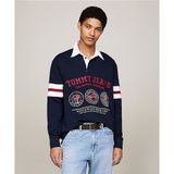 Tommy Hilfiger DM0DM19508-C1G Lacivert Varsity Casual Fit Rugby Polo Erkek Sweatshirt