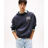 Tommy Hilfiger DM0DM22090-BDS 90S WSHD Photo City Hood EXT Mavi Erkek Sweatshirt