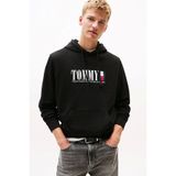 Tommy Hilfiger Dna Graphics Erkek Siyah Kapüşonlu Sweatshirt DM0DM22144BDS
