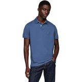 Tommy Hilfiger Dokuma Polo Yaka Kısa Kol Günlük T-Shirt, M, 5003011019, Mavi, Erkek