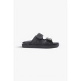 Tommy Hilfiger DOUBLE STRAP RAFFIA SANDAL Kadın Siyah Terlik - FW0FW09122