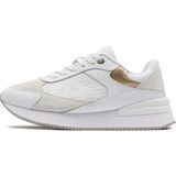 Tommy Hilfiger Elevated Embossed Runner Gold FW0FW07384YBS Kadın Günlük Spor Ayakkabı - Beyaz