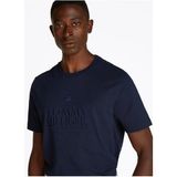 Tommy Hilfiger Embroıdery Logo Erkek T-Shirt 38620 - Lacivert - 2XL