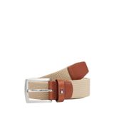 Tommy Hilfiger Erkek 3,5 cm Denton Elastik Örgülü Kemer, Bej (Yaban turpu), 90