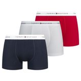 TOMMY HILFIGER Erkek 3P TRUNK Şort Primary Red/White/Desert Sky S