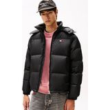 Tommy Hilfiger Erkek Alaska Relaxed Fit Çıkarılabilir Kapüşonlu Şişme Mont - Siyah - XL