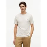 Tommy Hilfiger Erkek Bisiklet Yaka T-Shirt, Bej, M Beden