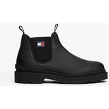 Tommy Hilfiger Erkek Bot EM0EM01670BDS Kısa Topuklu Platform Malzeme Özellikleri ile Şık - Black