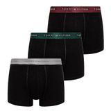 Tommy Hilfiger Erkek Boxer, 3'lü Paket, Metalik Bel Bantlı, Siyah, XXL