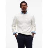 Tommy Hilfiger Erkek Classic Cable Crew Kazak - Beyaz - 2XL