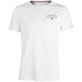 Tommy Hilfiger Erkek Cn Ss Tee logosu Gömlek, Beyaz, L