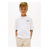Tommy Hilfiger Erkek Çocuk Baskılı T-Shirt, 16 YAŞ, PR-KB0KB101940176900048, BEYAZ, Erkek Çocuklar