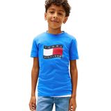 Tommy Hilfiger Erkek Çocuk Baskılı T-Shirt, 8 Yaş, 5003345821, Mavi, Erkek Çocuk