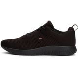 Tommy Hilfiger Erkek CORPORATE KNIT RIB RUNNER Spor Ayakkabı Black 44