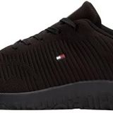 Tommy Hilfiger Erkek CORPORATE KNIT RIB RUNNER Spor Ayakkabı Black 45