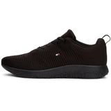 Tommy Hilfiger Erkek CORPORATE KNIT RIB RUNNER Spor Ayakkabı Black 46