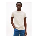 Tommy Hilfiger Erkek Dokuma Kumaş Kısa Kol Düz Model Bej T-Shirt