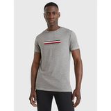 Tommy Hilfiger Erkek Dokuma Kumaş Kısa Kol Düz Model P4A T-Shirt UM0UM02348-P4A - Açık Gri