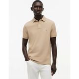 Tommy Hilfiger Erkek Dokuma Polo Yaka Kısa Kol Günlük Bej T-Shirt MW0MW17770-AEG - XL