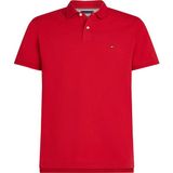 Tommy Hilfiger Erkek Dokuma Polo Yaka Kısa Kol Günlük Kırmızı T-Shirt MW0MW17770-XLD - 2XL