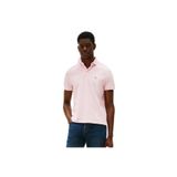 Tommy Hilfiger Erkek Dokuma Polo Yaka Kısa Kol Günlük Pembe T-Shirt