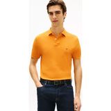 Tommy Hilfiger Erkek Dokuma Polo Yaka Kısa Kol Günlük Turuncu T-Shirt MW0MW17770-SGV