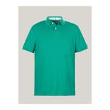 Tommy Hilfiger Erkek Dokuma Polo Yaka Kısa Kol Günlük Yeşil T-Shirt