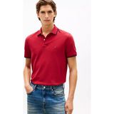 Tommy Hilfiger Erkek Düğme Kapama Kısa Kol %100 Pamuk Kırmızı Polo Yaka T-Shirt MW0MW42748-XIT