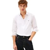 Tommy Hilfiger Erkek Flex Dobby Sf Shirt Mw0mw41684 L/S Tişört, beyaz (beyaz), XL