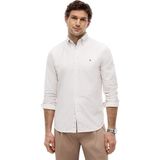 Tommy Hilfiger Erkek Gömlek Stripe Regular Fit Uzun Kollu, Kahverengi (Safari Kanvası/Beyaz), XXL